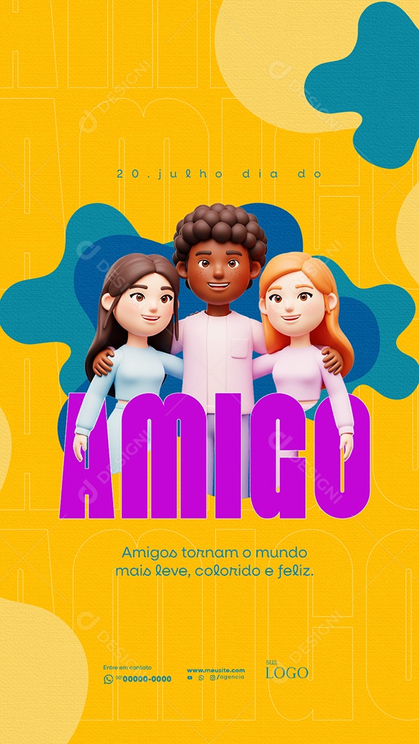 Story Dia do Amigo 20 de Junho Social Media PSD Editável