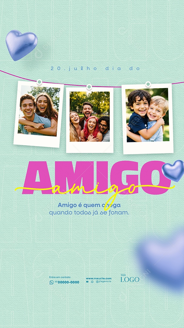 Story Dia do Amigo 20 de Junho Social Media PSD Editável