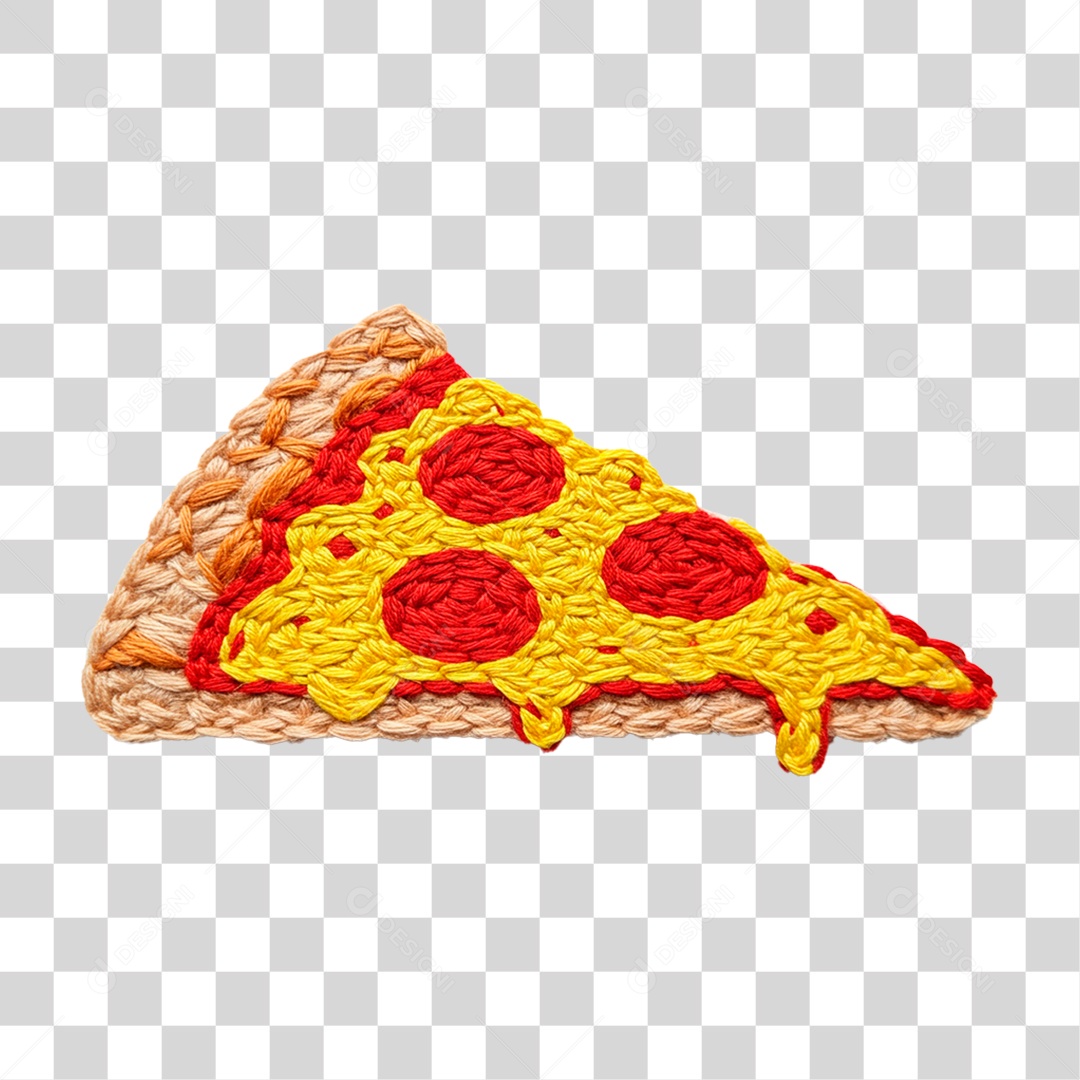 Crochê Fatia de Pizza PNG Transparente