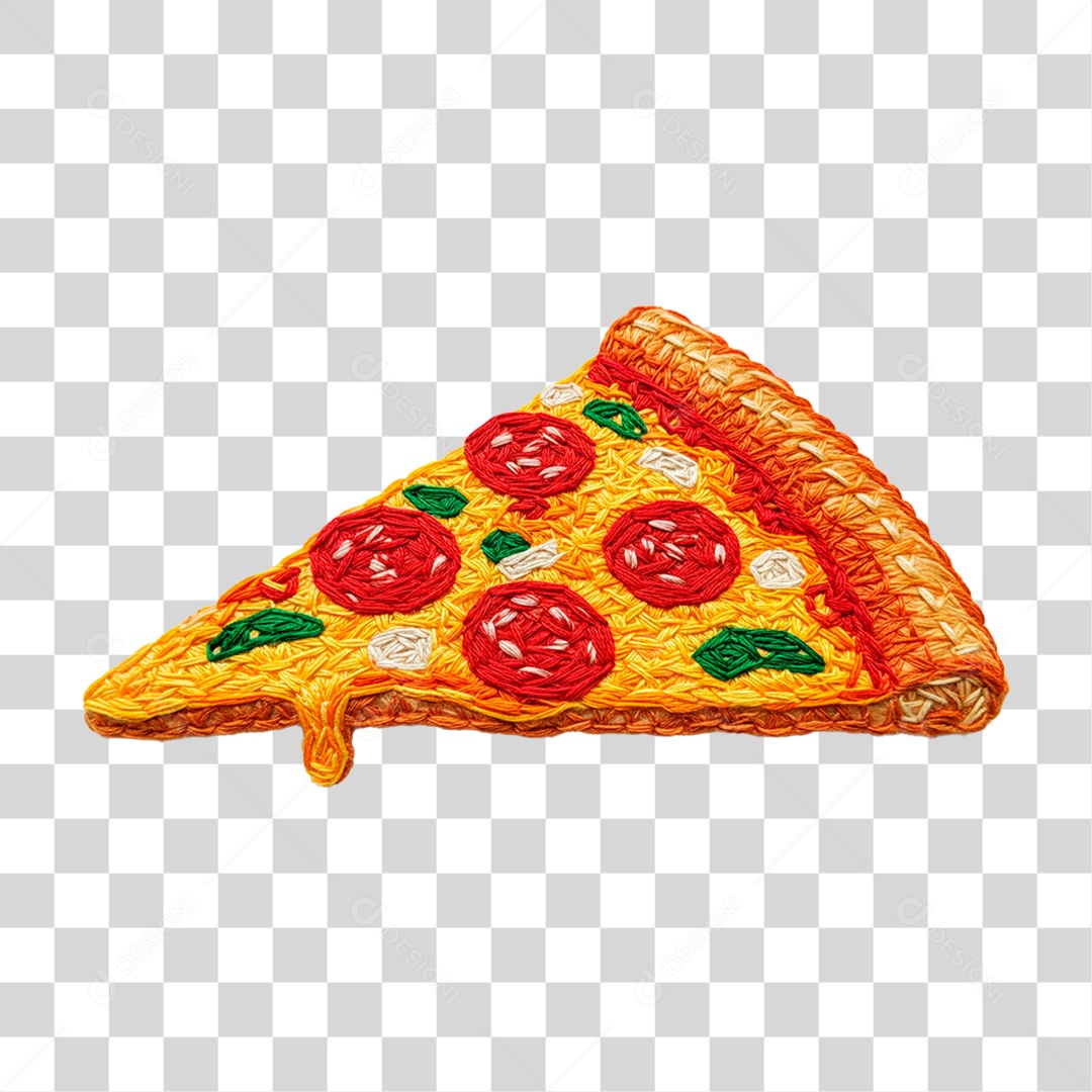 Crochê Fatia de Pizza PNG Transparente