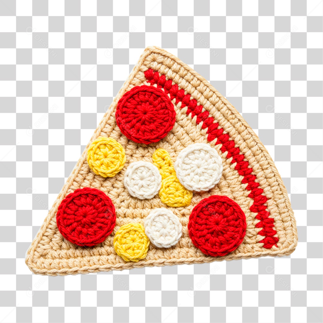 Crochê Fatia de Pizza PNG Transparente