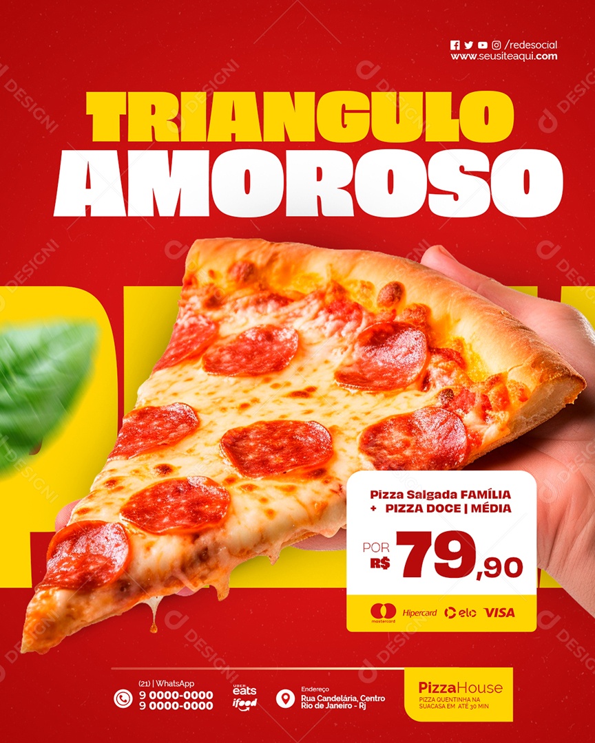 Pizzaria Triangulo Amoroso Social Media PSD Editável