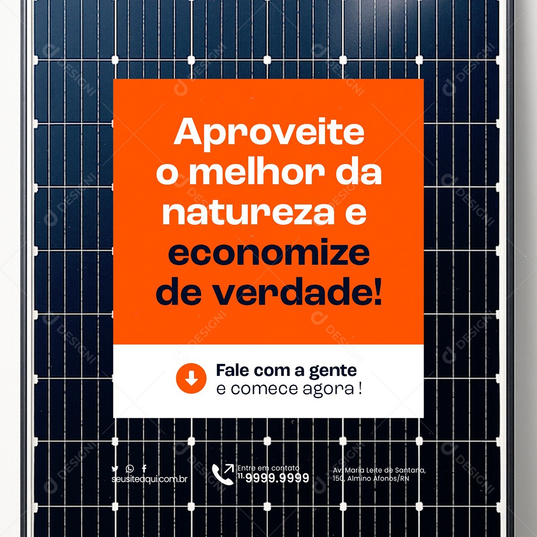 Energia Solar Aproveite o Melhor da Natureza Social Media PSD Editável