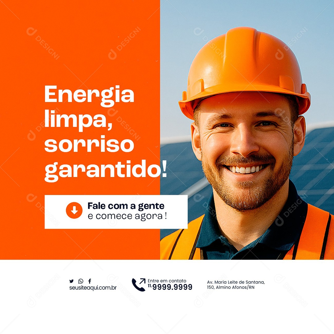 Energia Solar Energia Limpa Social Media PSD Editável