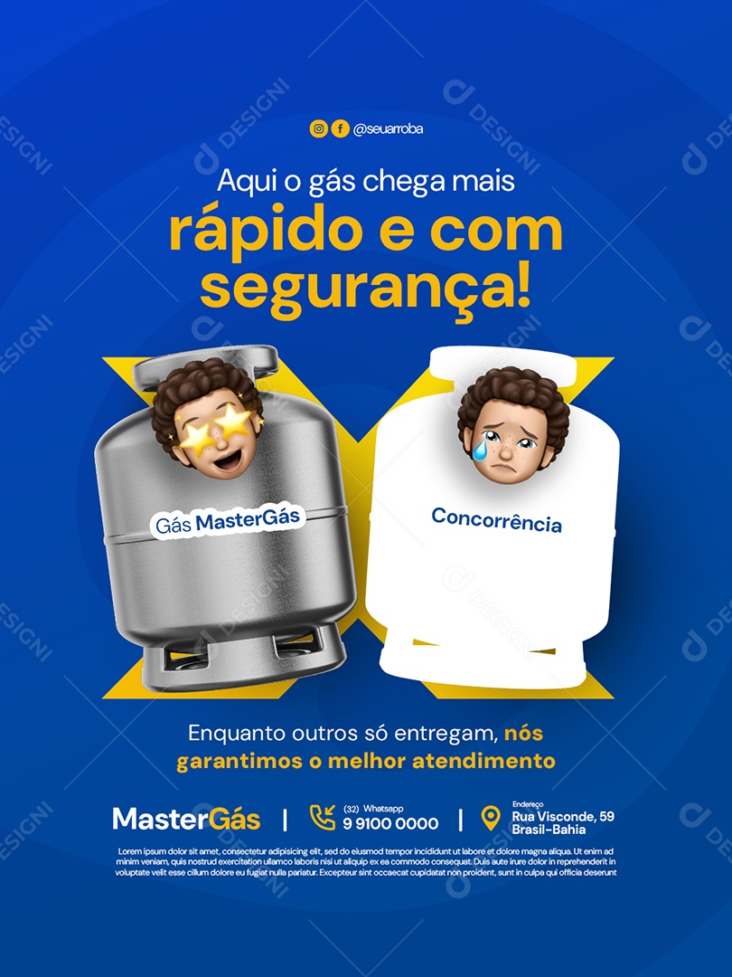 Distribuidor de Gás Rápido e Com Segurança Social Media PSD Editável