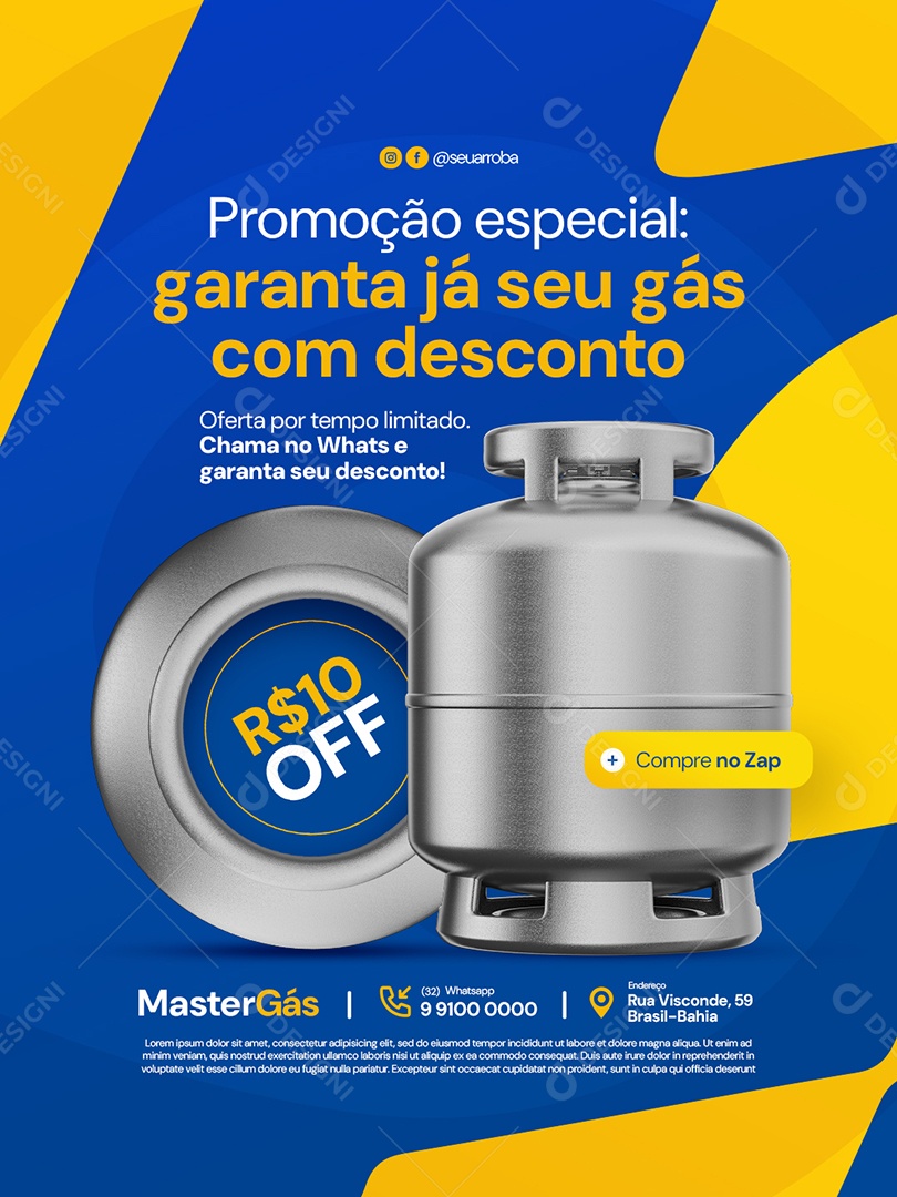Distribuidor de Gás Promoção Especial Social Media PSD Editável
