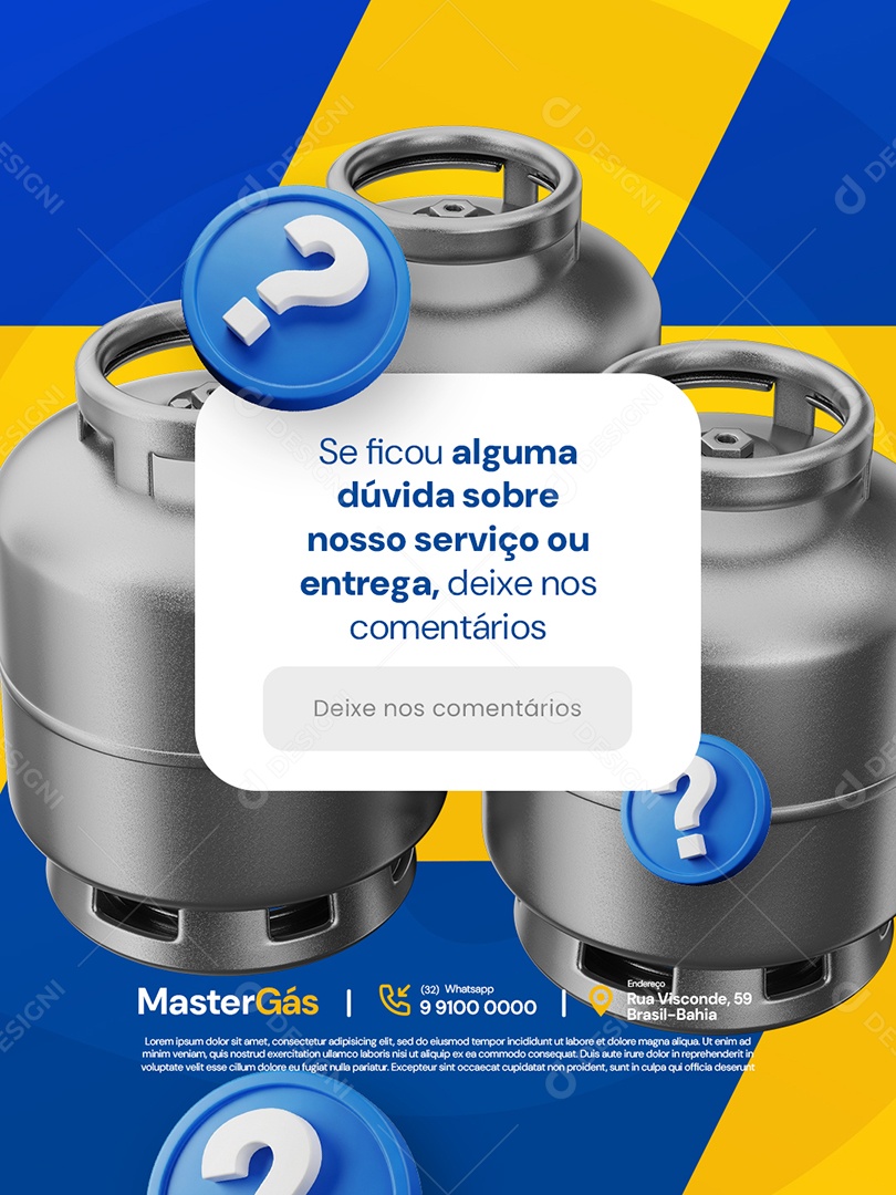 Distribuidor de Gás Se Ficou Alguma Dúvida Social Media PSD Editável