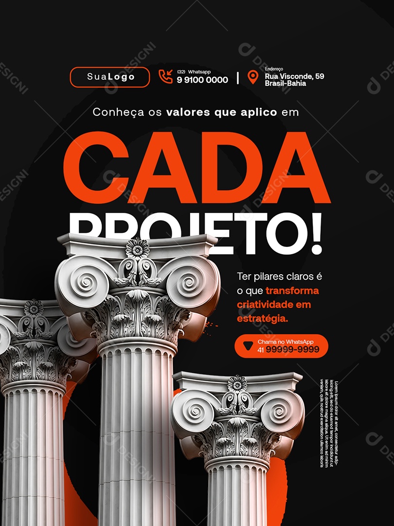 Designer Gráfico Cada Projeto Social Media PSD Editável