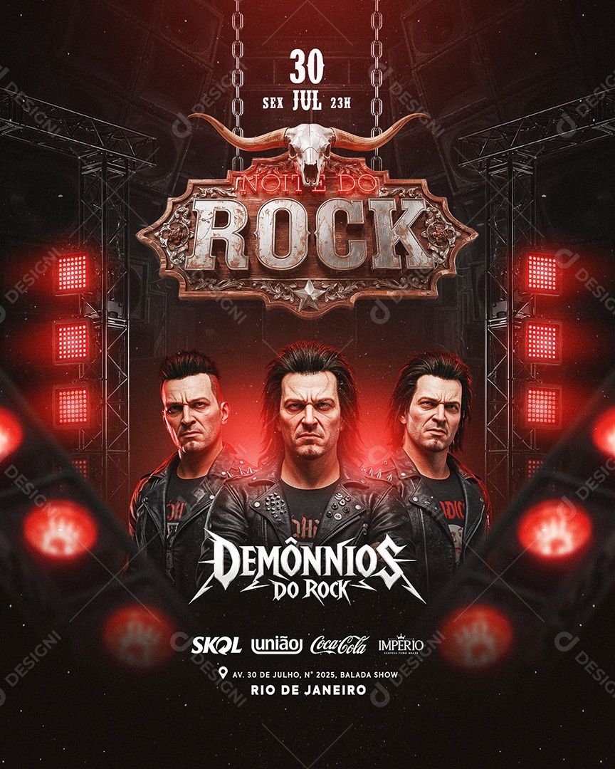 Noite Do Rock Social Media Feed PSD Editável