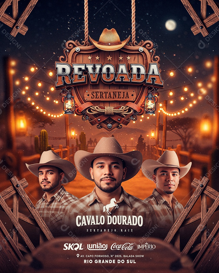 Flyer Revoada Sertaneja Social Media Feed PSD Editável