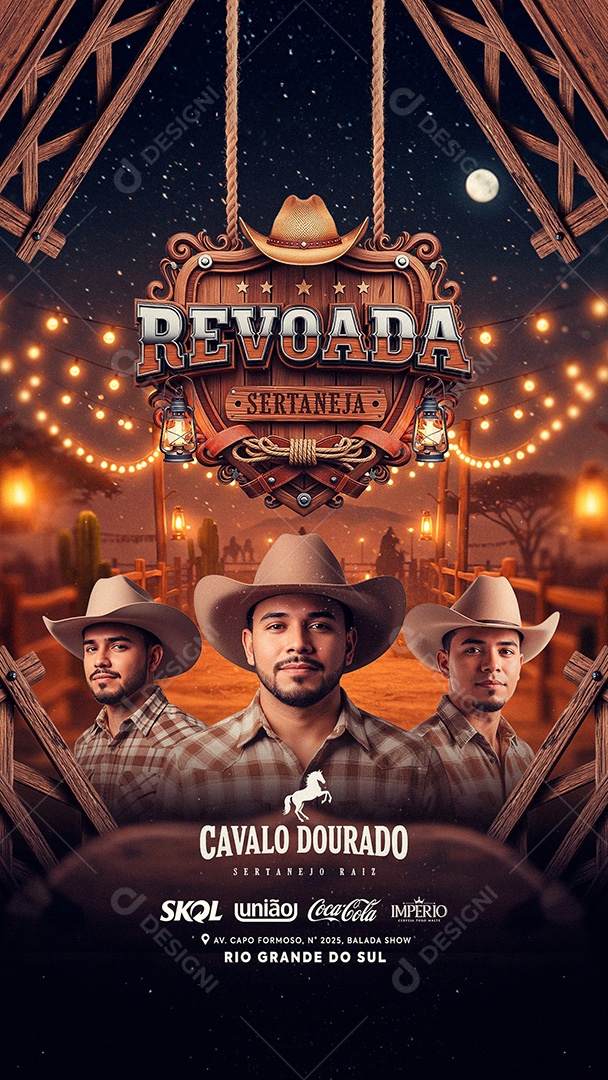 Flyer Revoada Sertaneja Social Media Story PSD Editável
