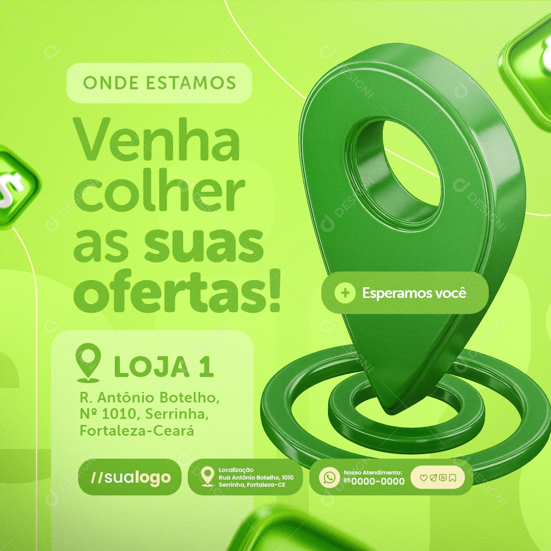 Dia de Feira Onde Estamos Social Media PSD Editável