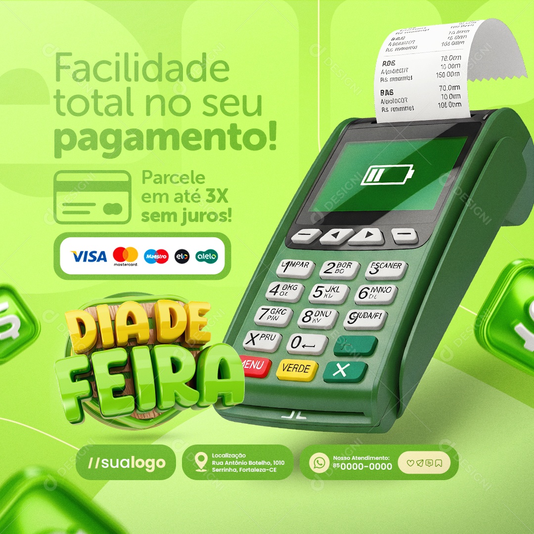 Dia de Feira Facilidade Total no Seu Pagamento Social Media PSD Editável