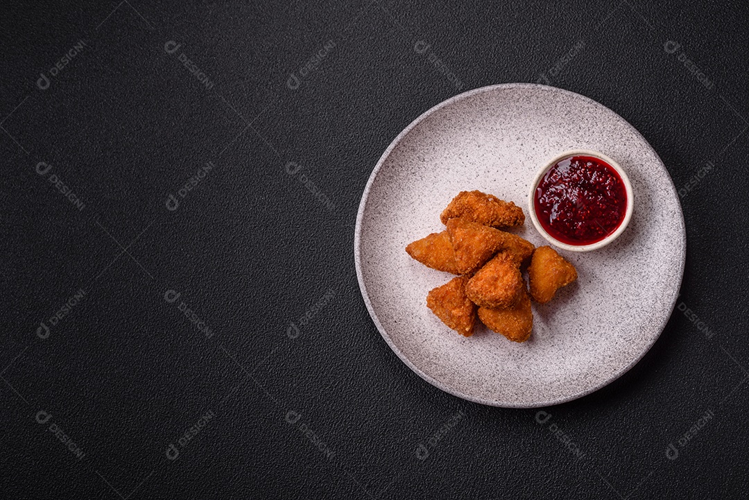 Imagem mostra nuggets de frango em um prato
