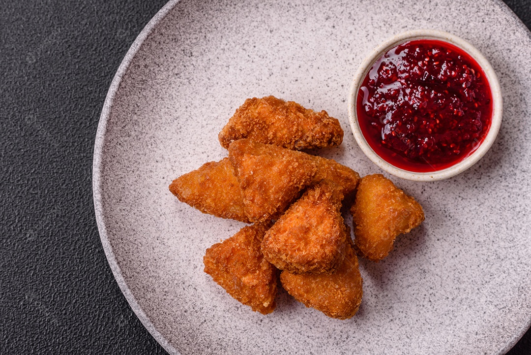 Imagem mostra nuggets de frango em um prato
