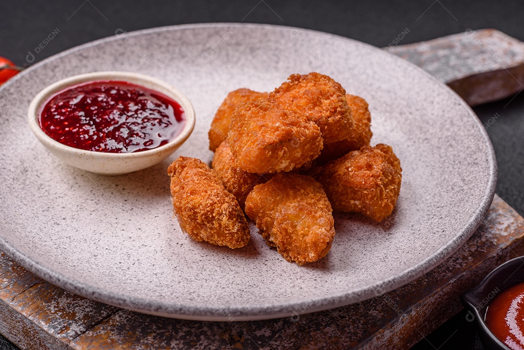 Imagem mostra nuggets de frango em um prato