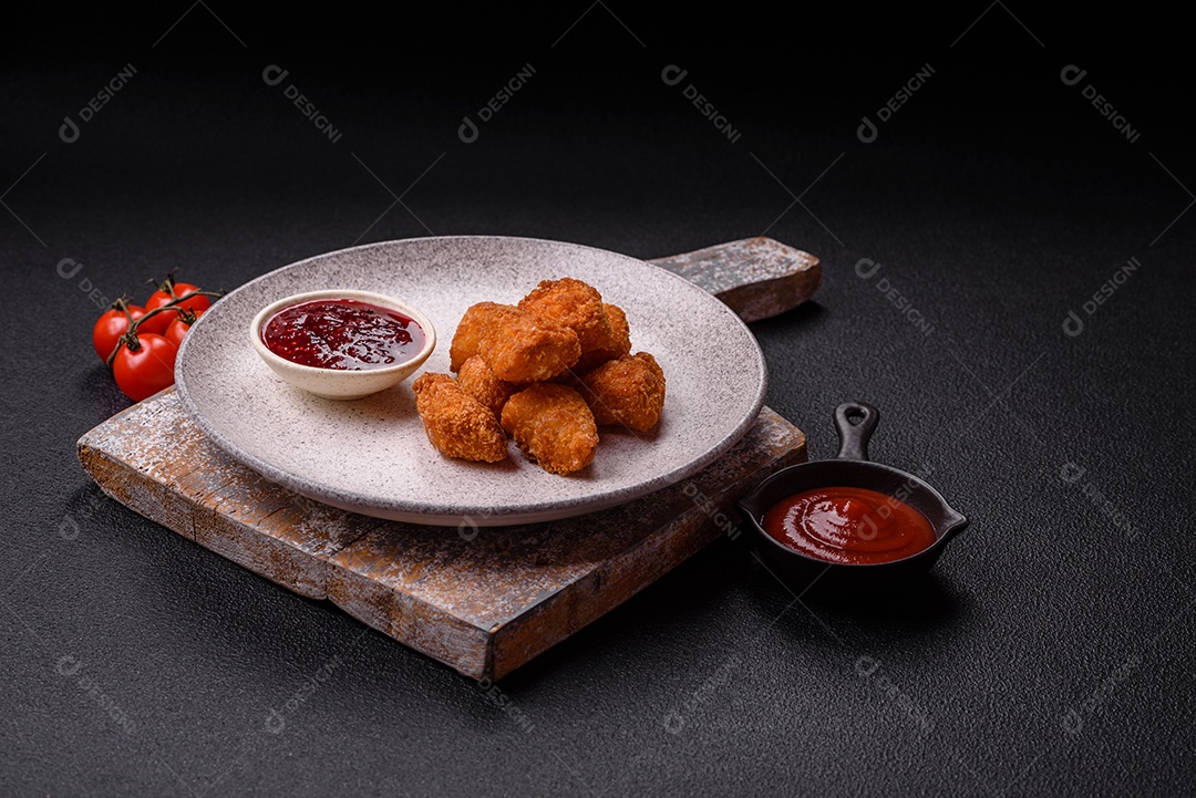 Imagem mostra palitos de frango empanados