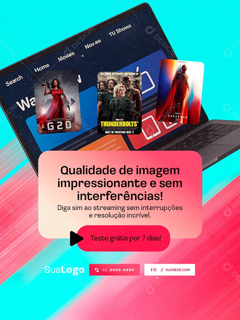 IPTV Qualidade de Imagem Social Media PSD Editável