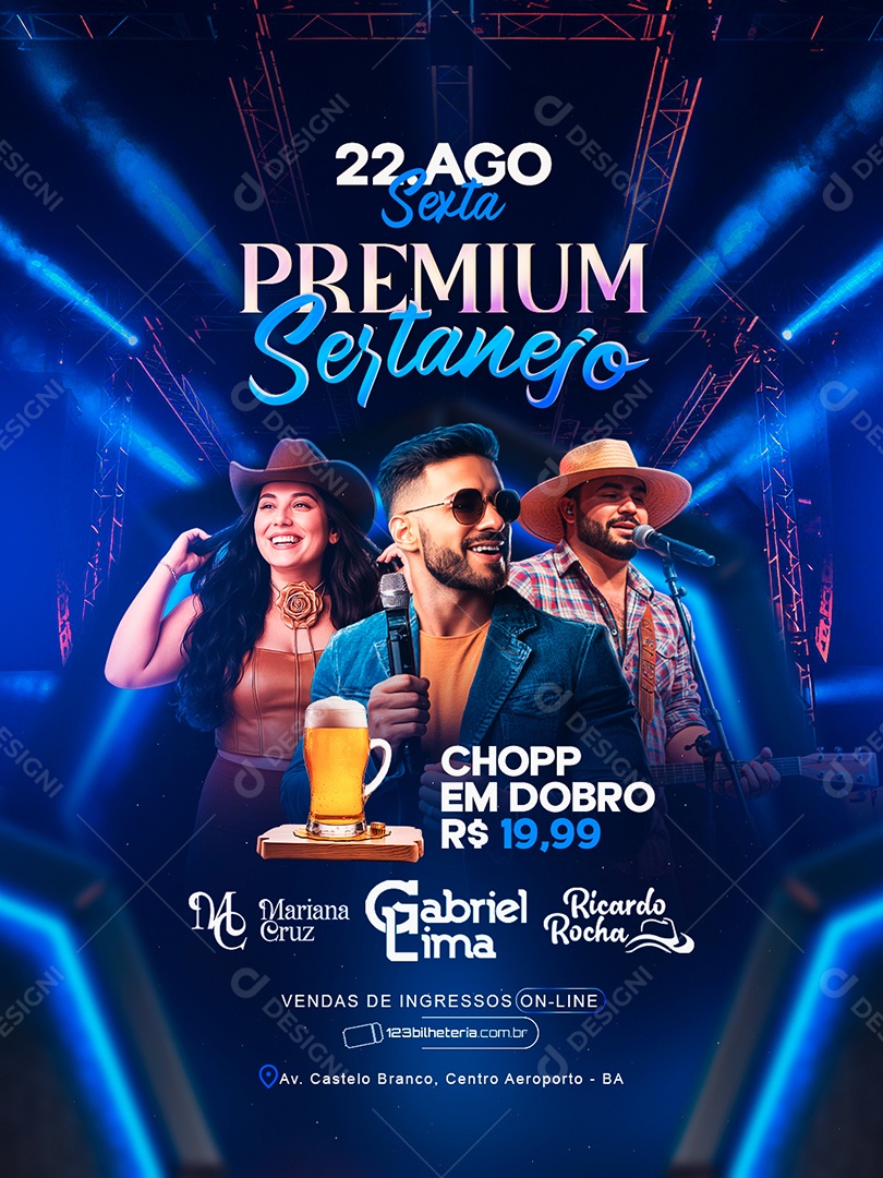 Flyer Sexta Premium Sertanejo Social PSD Editável