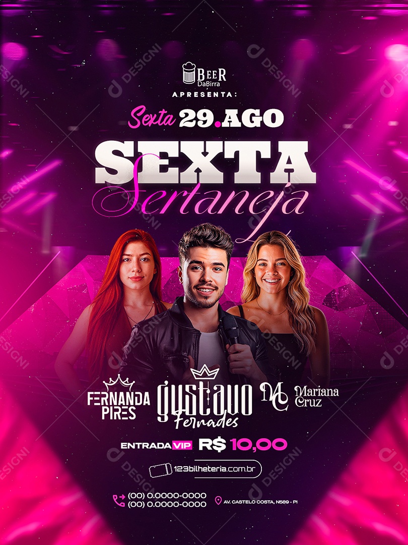 Flyer Sexta Sertaneja Social Media PSD Editável