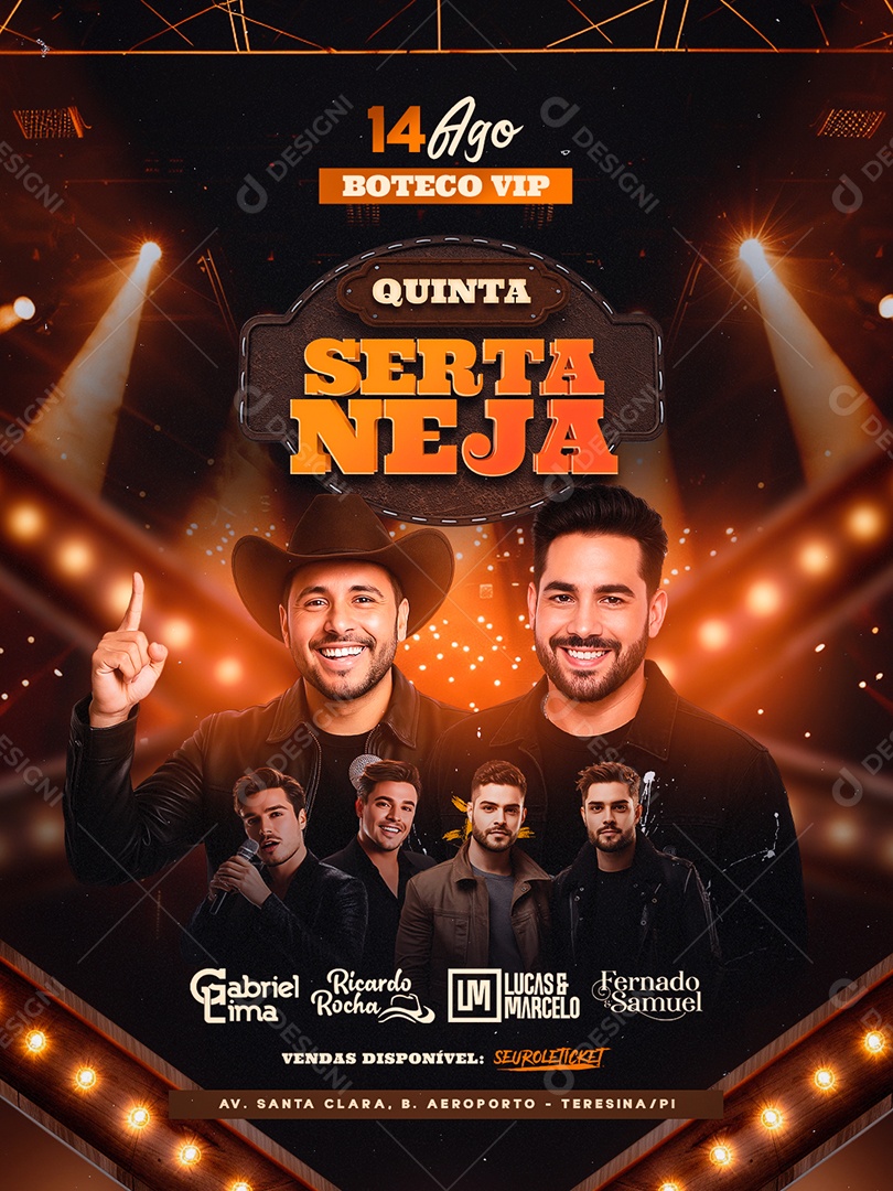 Flyer Quinta Sertaneja Social Media PSD Editável