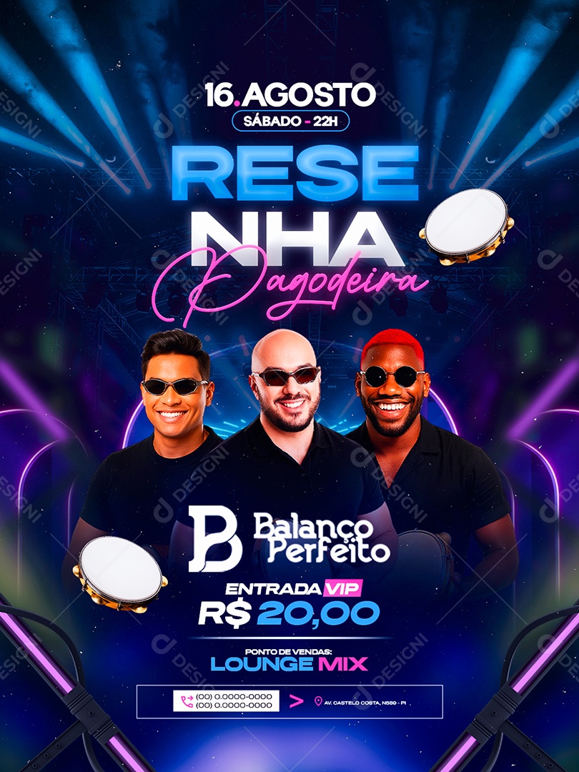 Flyer Resenha Pagodeira Social Media PSD Editável