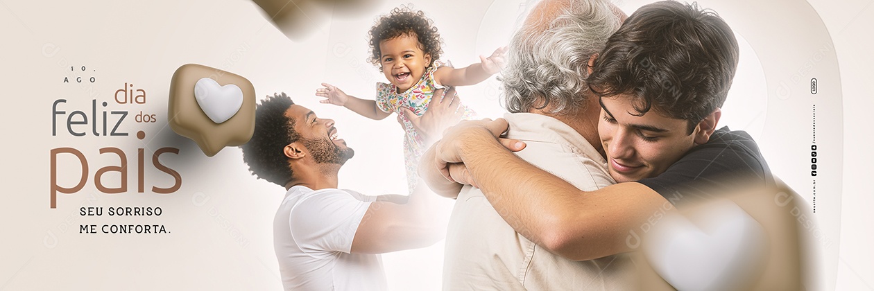 Carrossel Feliz Dia dos Pais 10 de Agosto Social Media PSD Editável