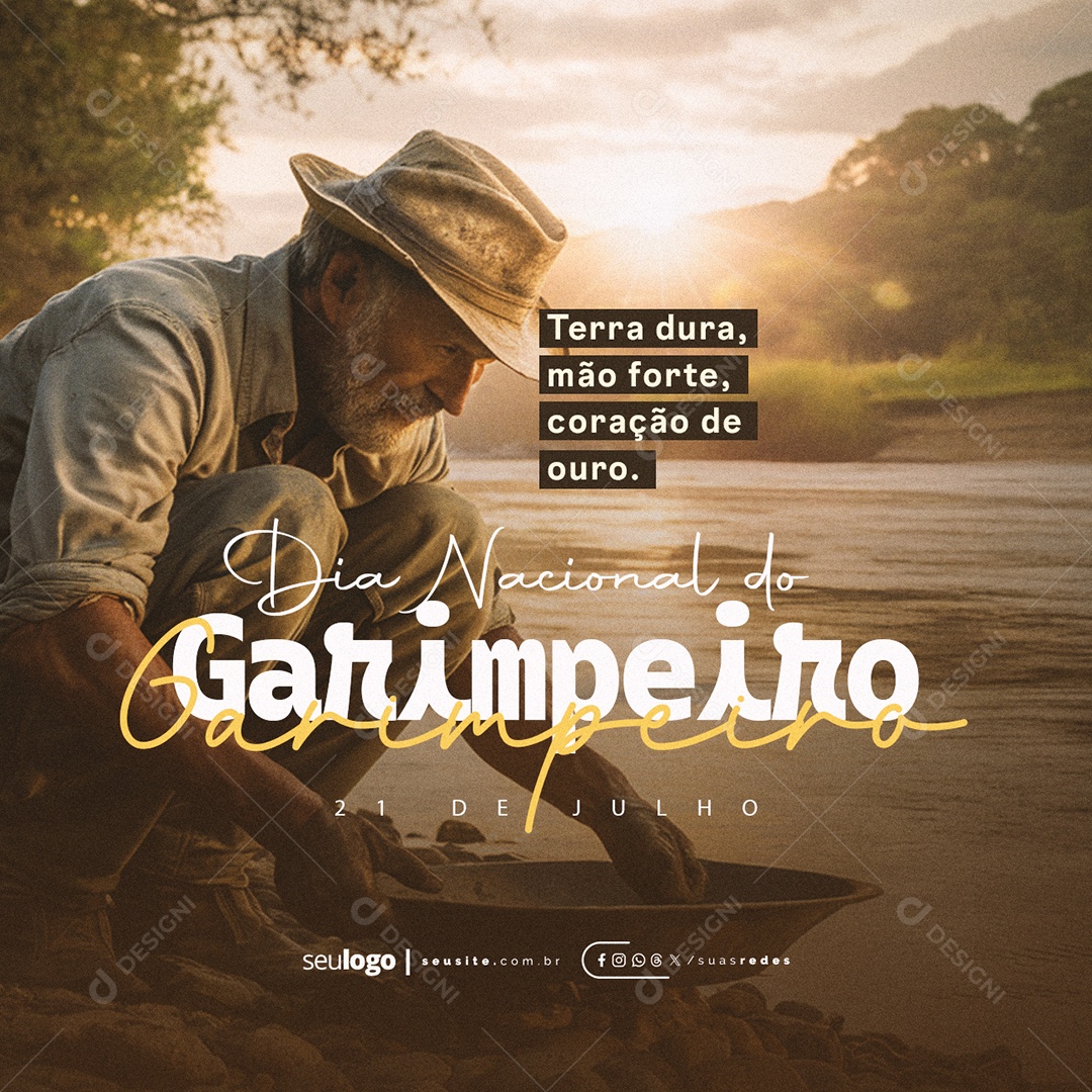 Dia Nacional do Garimpeiro 21 de Julho Social Media PSD Editável