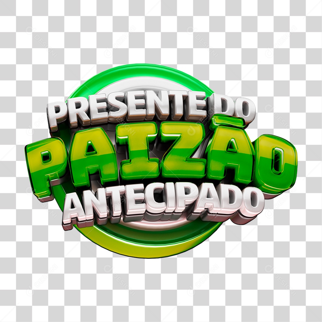 Selo 3D Presente do Paizão Antecipado PNG Transparente
