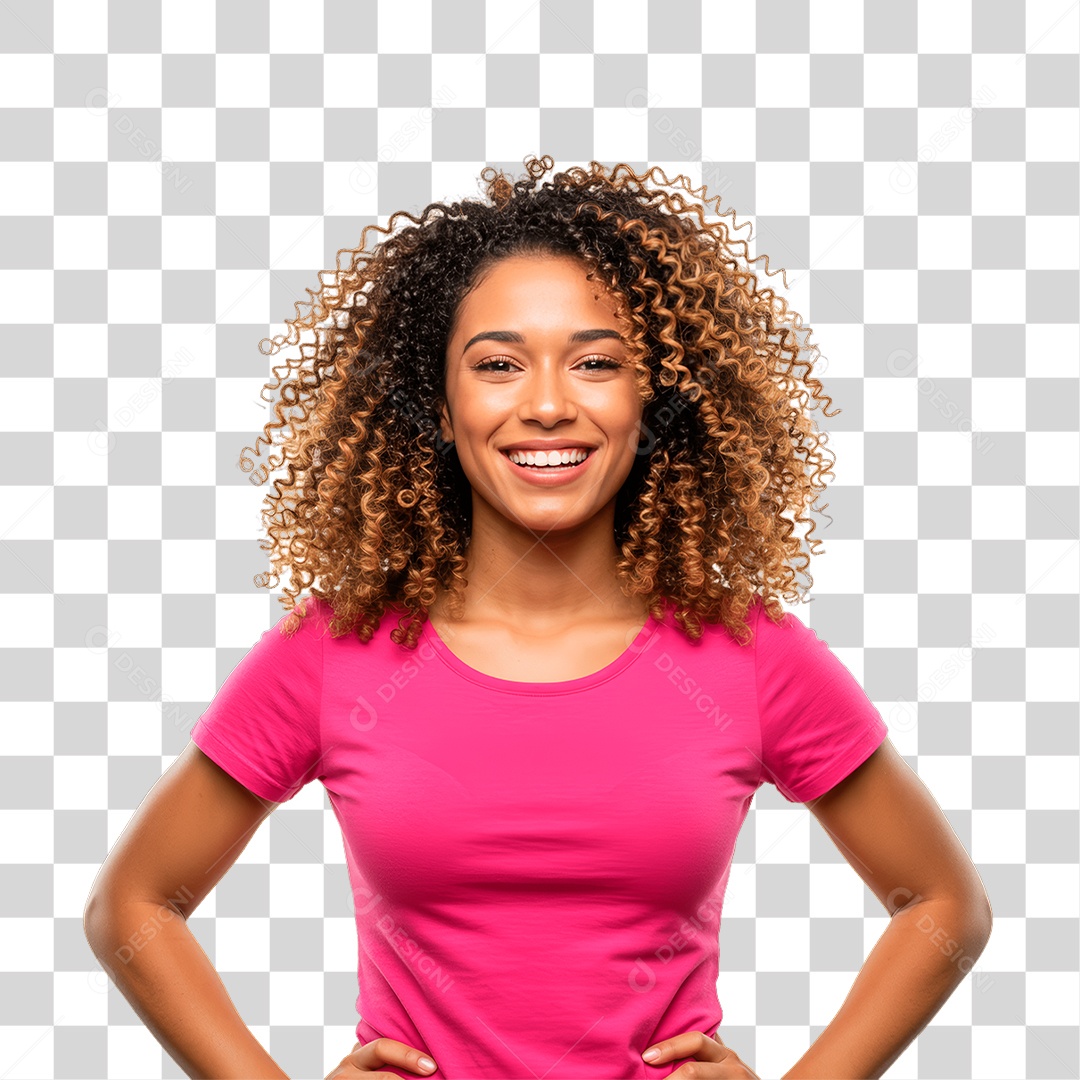 Mulher com Roupa Rosa Conscientização de Outubro Rosa PNG Transparente