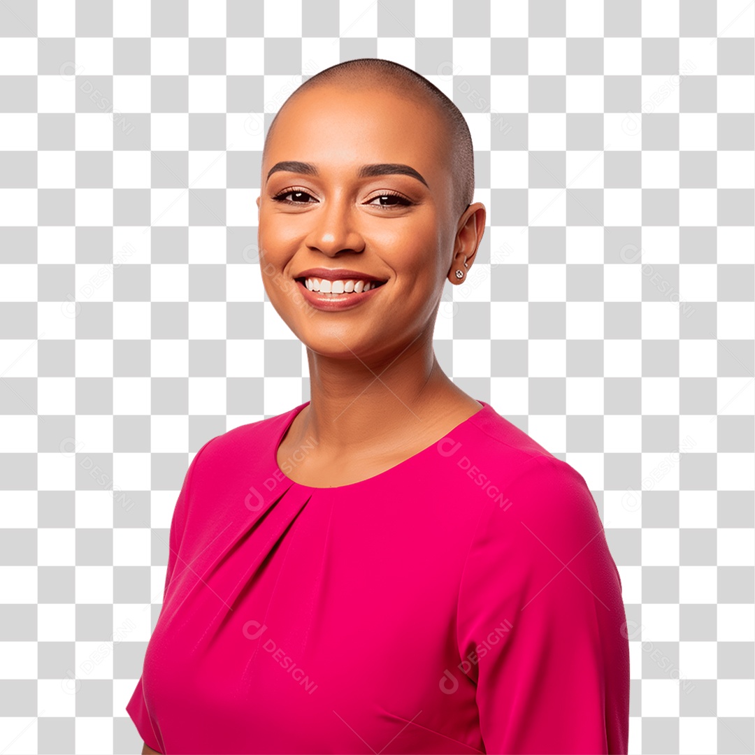 Mulher com Roupa Rosa Conscientização de Outubro Rosa PNG Transparente