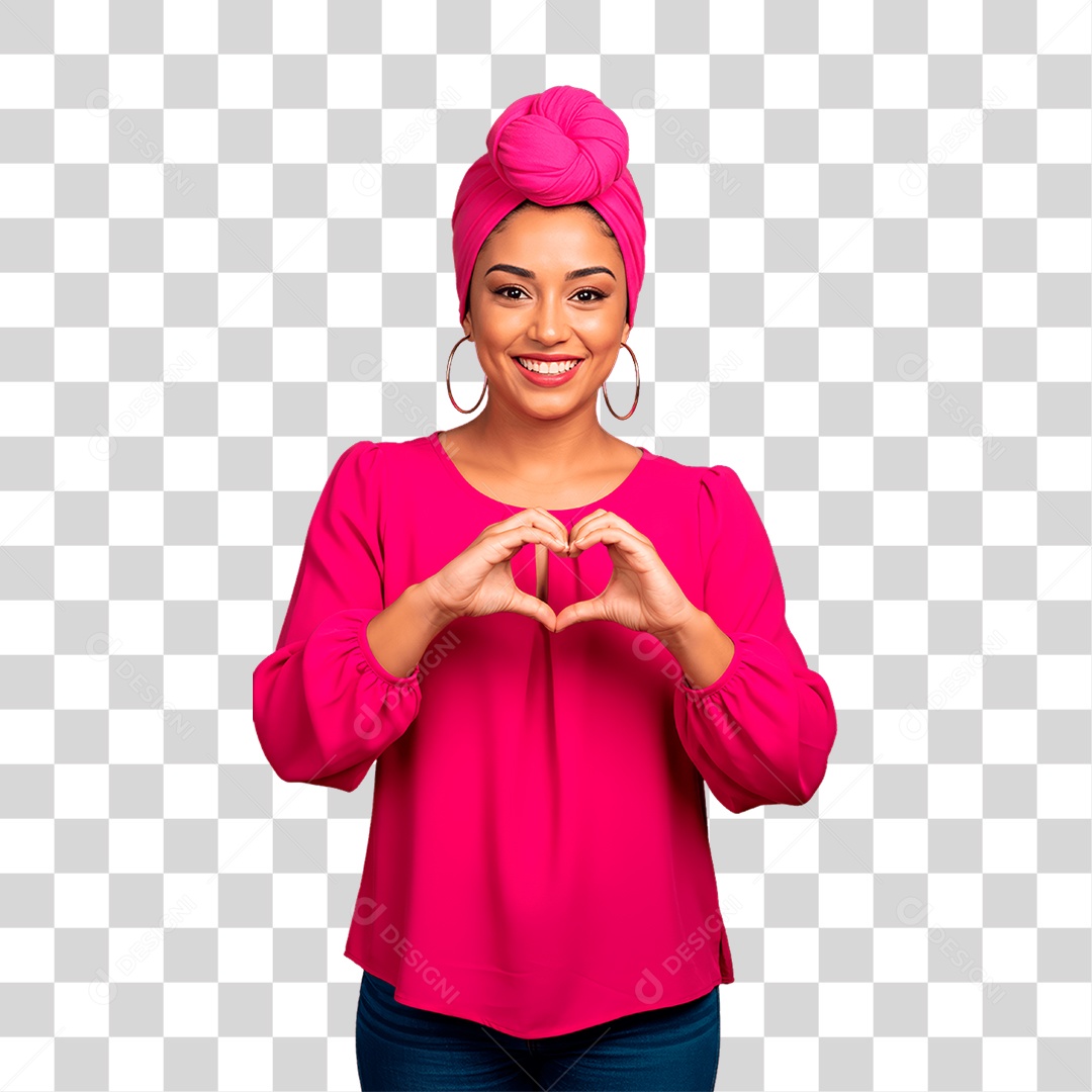 Mulher com Roupa Rosa Conscientização de Outubro Rosa PNG Transparente