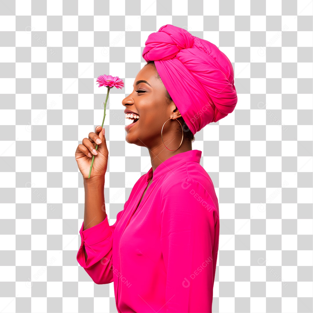 Mulher com Roupa Rosa Conscientização de Outubro Rosa PNG Transparente