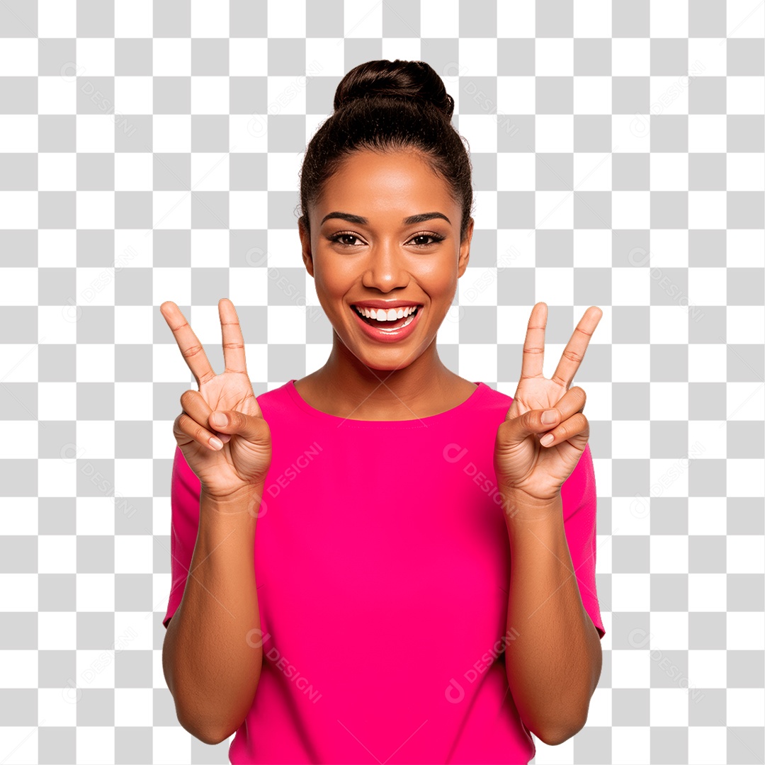 Mulher com Roupa Rosa Conscientização de Outubro Rosa PNG Transparente