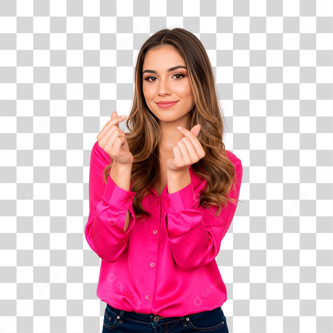 Mulher com Roupa Rosa Conscientização de Outubro Rosa PNG Transparente