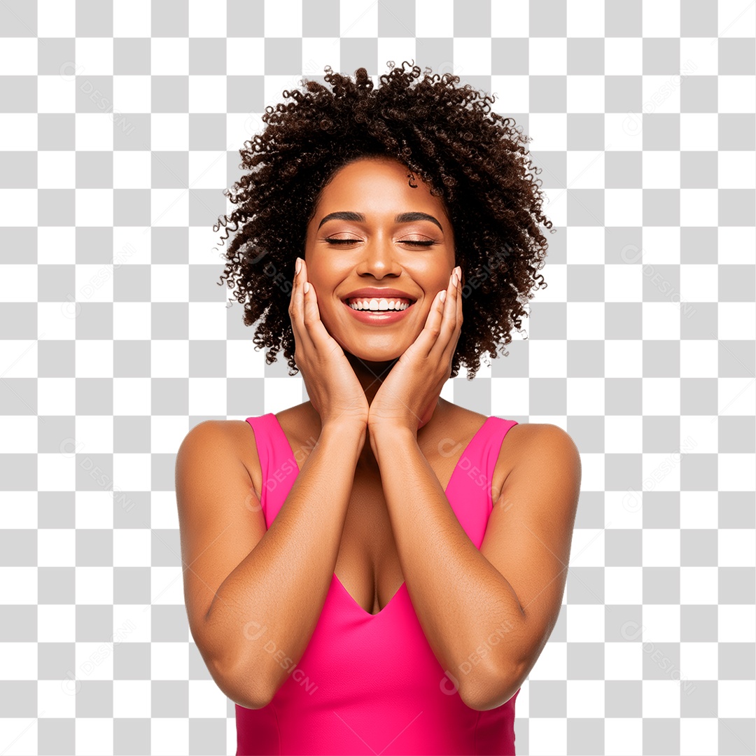 Mulher com Roupa Rosa Conscientização de Outubro Rosa PNG Transparente