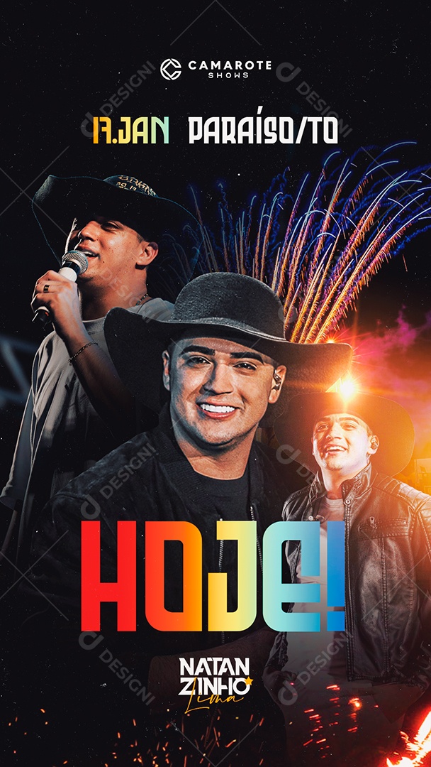 Story Flyer Show Hoje Natanzinho Social Media PSD Editável