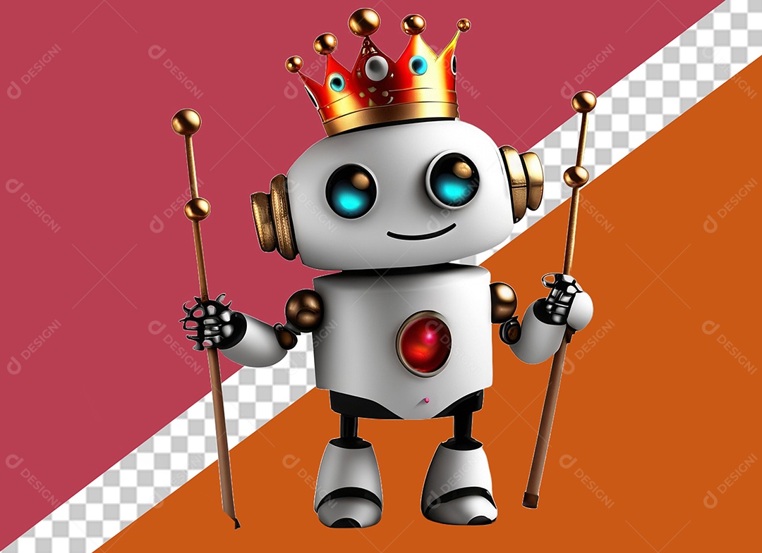 Personagem 3D de Robô Para Composição PSD