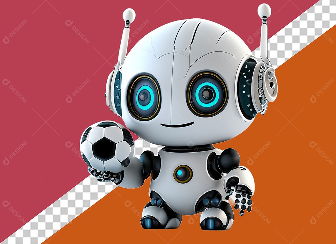 Personagem 3D de Robô Para Composição PSD