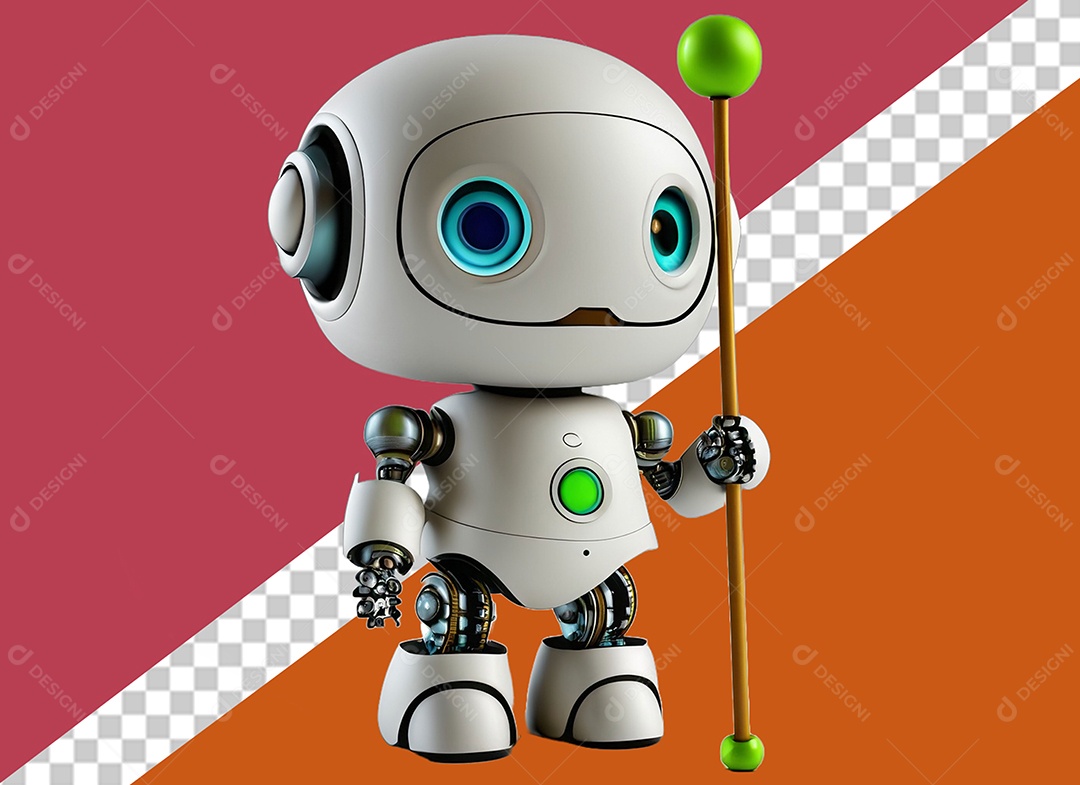 Personagem 3D de Robô Para Composição PSD