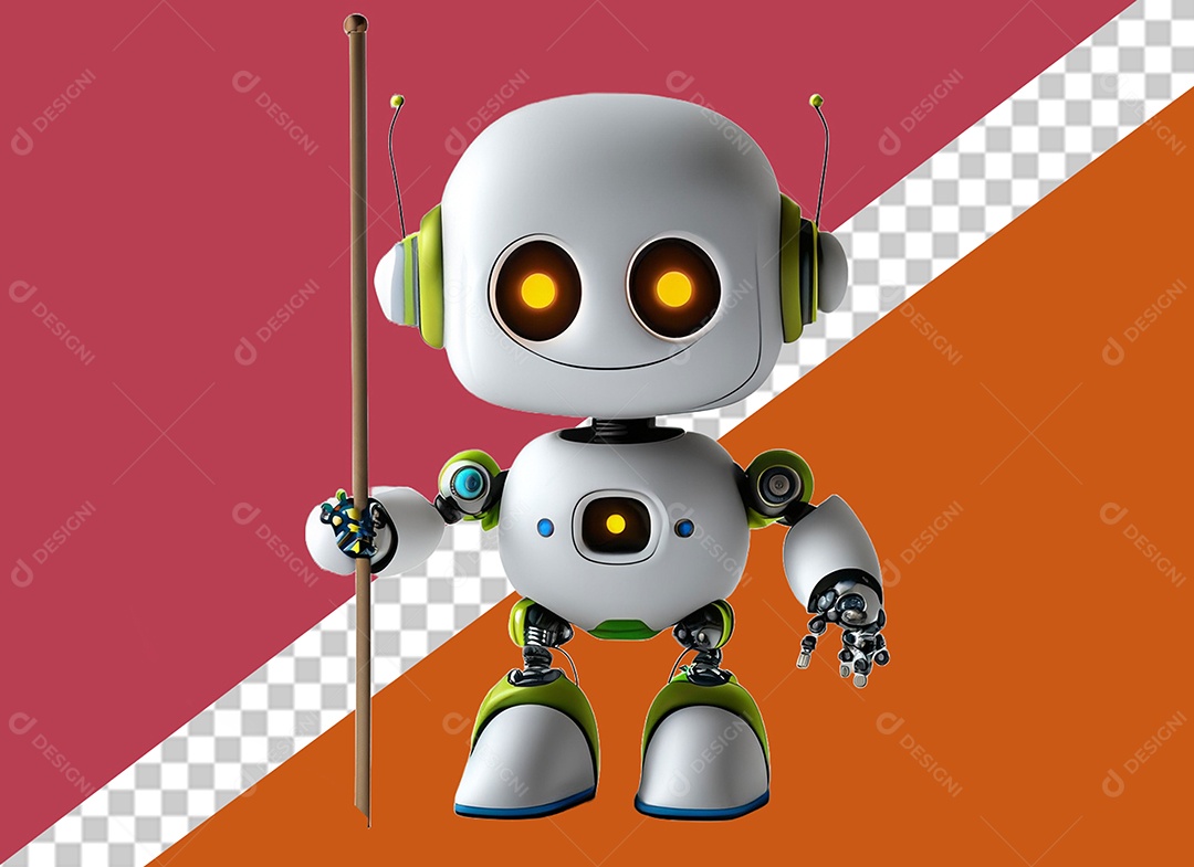 Personagem 3D de Robô Para Composição PSD