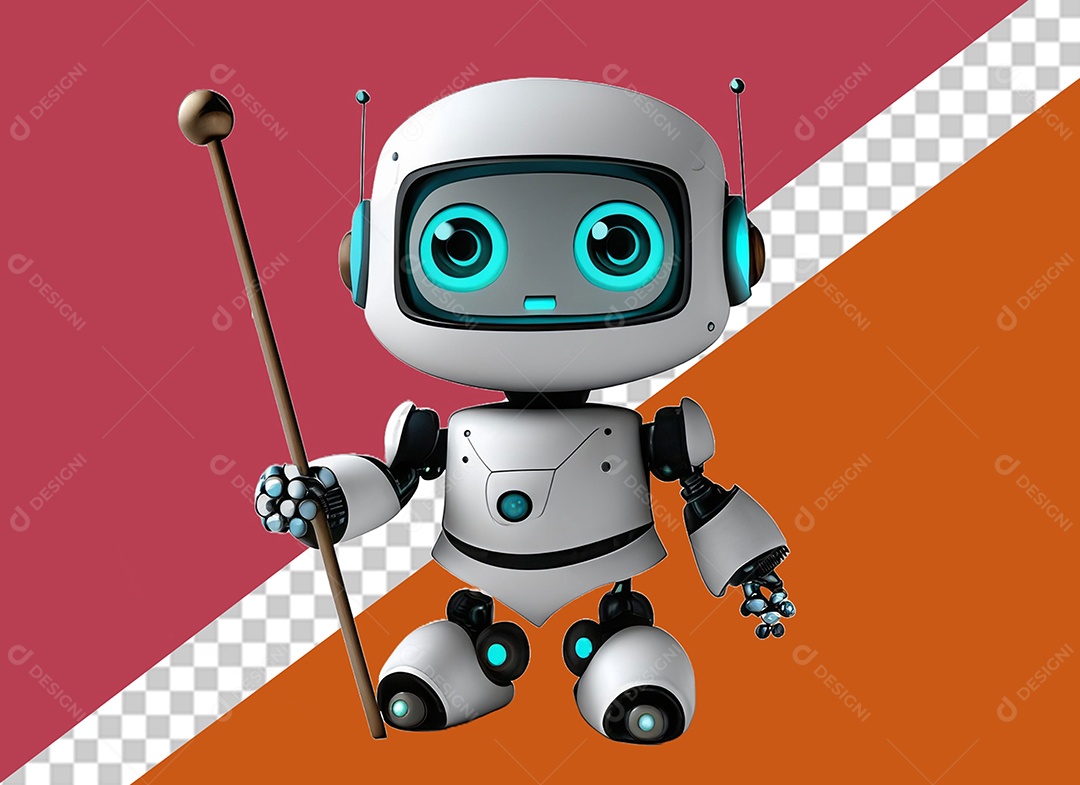 Personagem 3D de Robô Para Composição PSD
