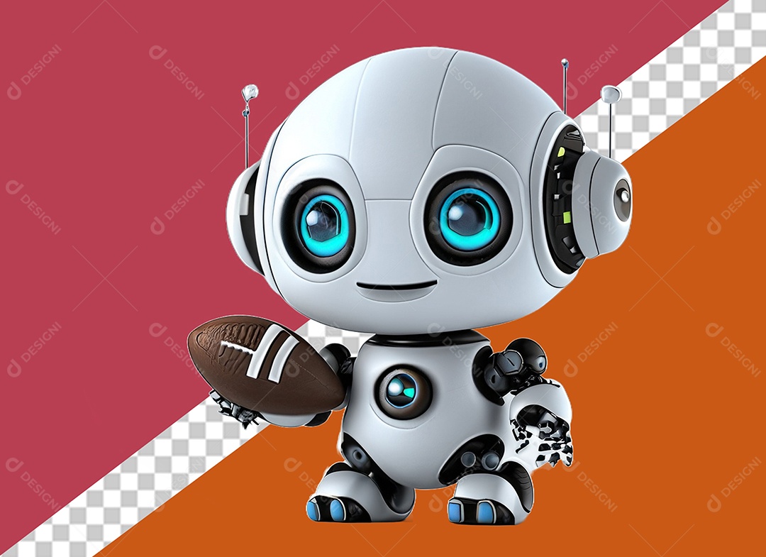 Personagem 3D de Robô Para Composição PSD