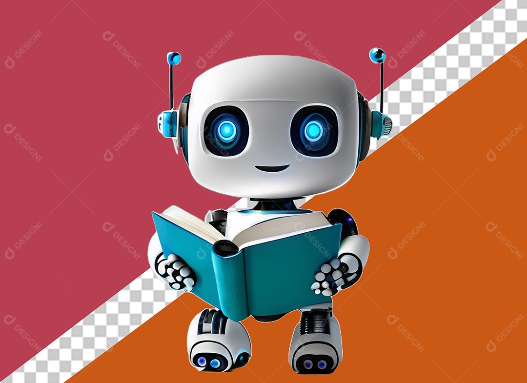 Personagem 3D de Robô Para Composição PSD