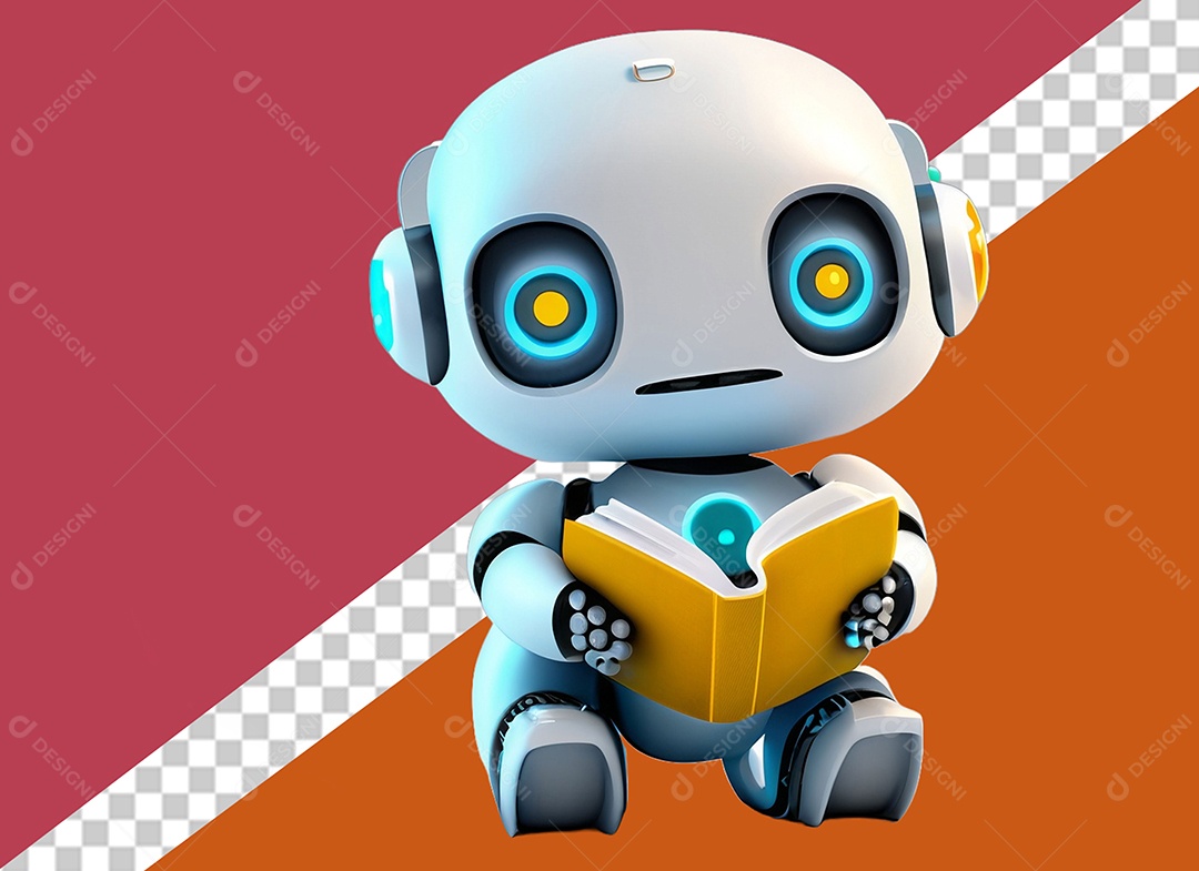 Personagem 3D de Robô Para Composição PSD
