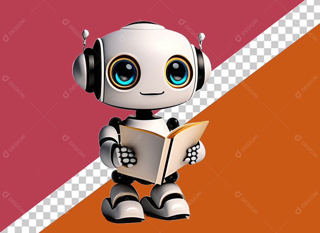 Personagem 3D de Robô Para Composição PSD