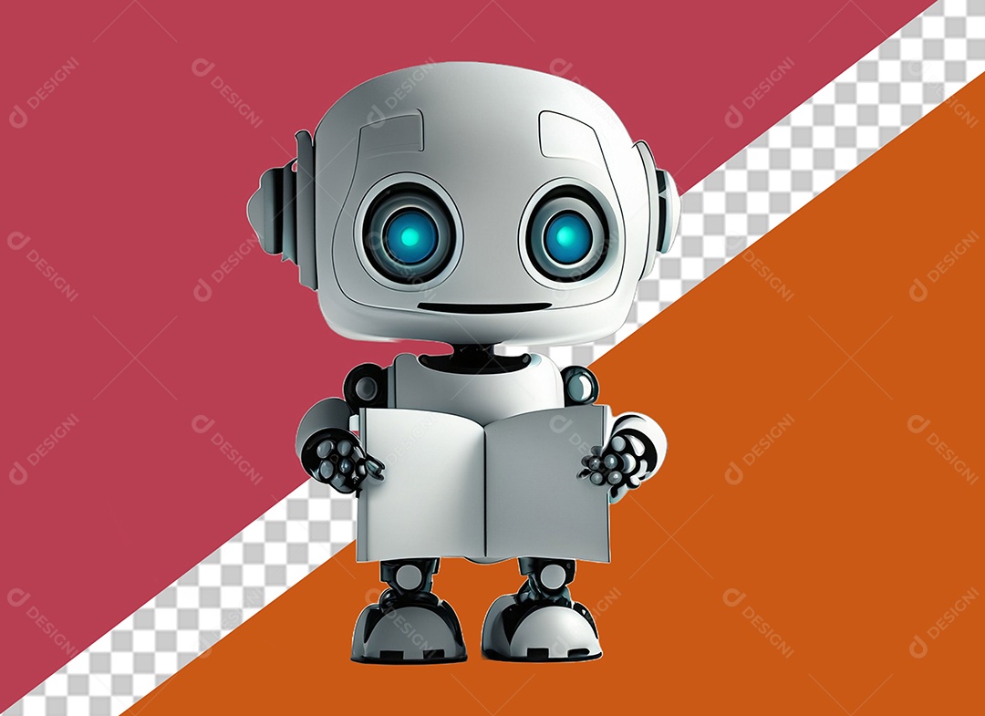 Personagem 3D de Robô Para Composição PSD