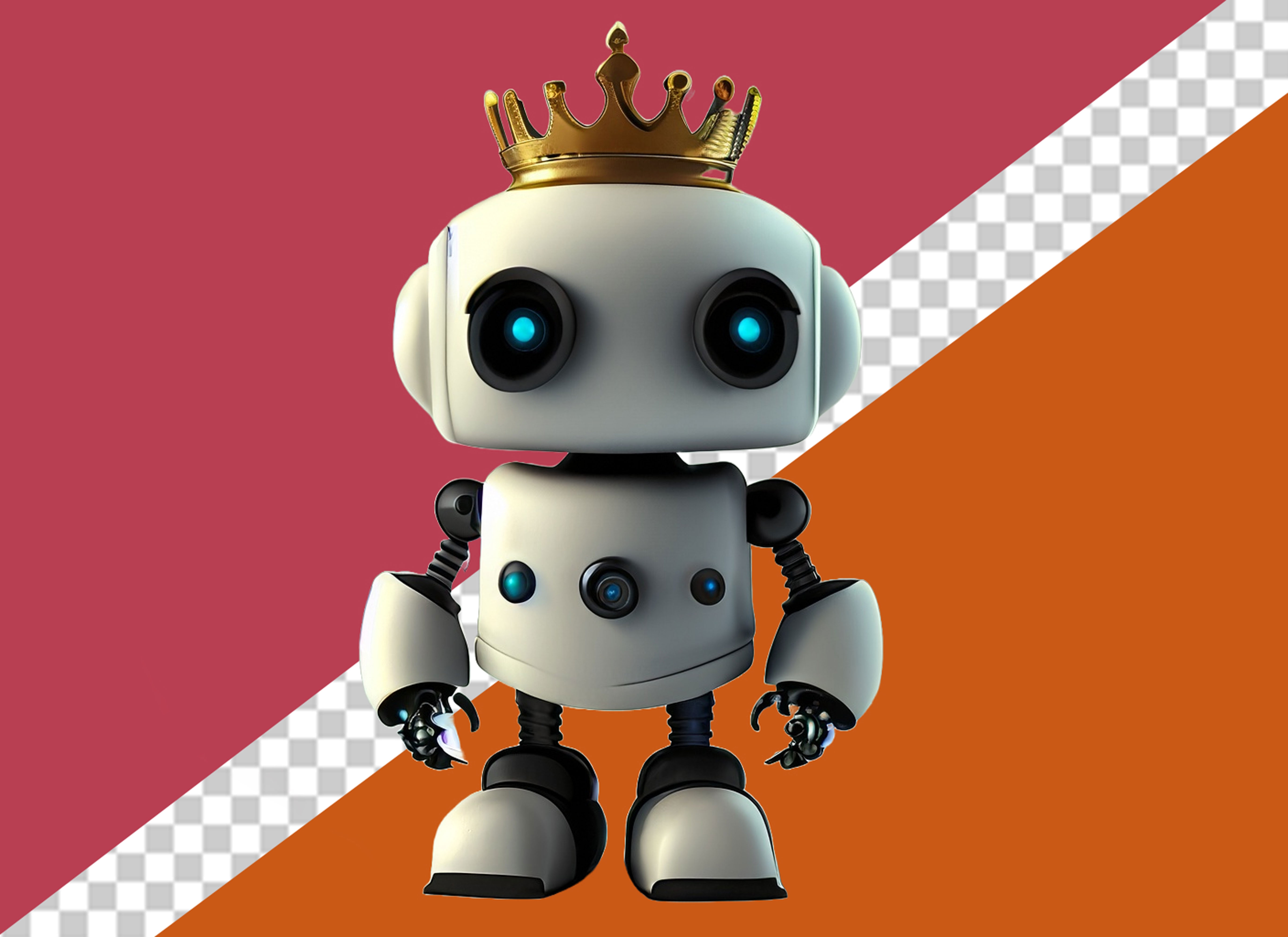 Personagem 3D de Robô Elemento para Composição PSD