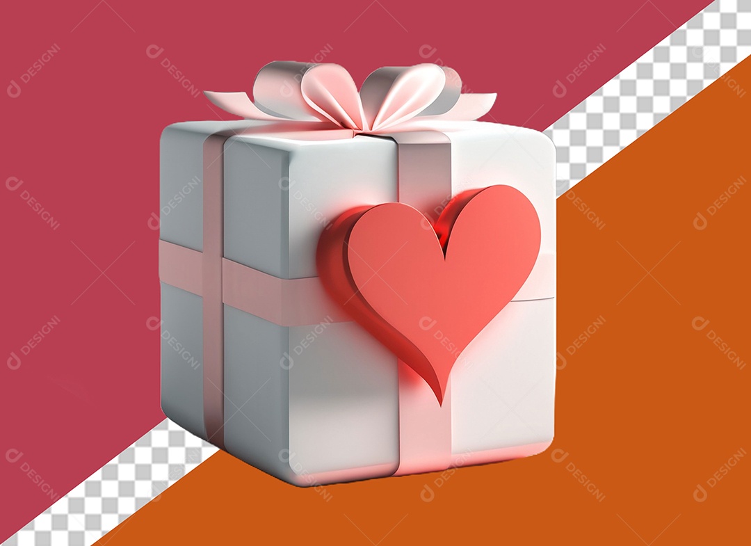 Elemento 3D Caixa de Presente Para Composição PSD