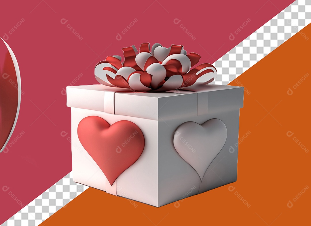 Elemento 3D Caixa de Presente Para Composição PSD